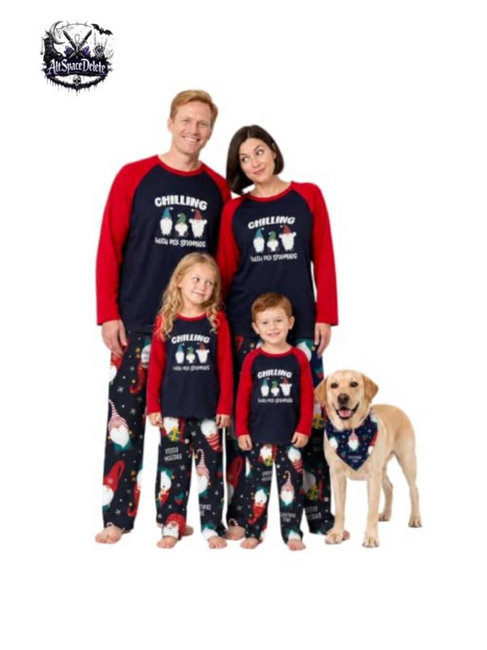 Family Christmas Matching Pajamas Set Elf Tops Plaid Pants Pockets